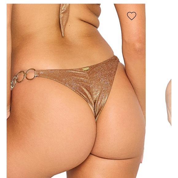 Beach bunny bikini Lexi Bralette Top - New Glitter Nude large, tango bottom xl - Picture 10 of 11